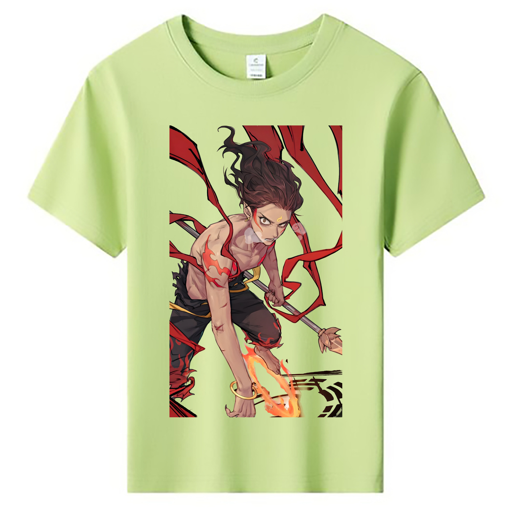 （画像用） Ne Zha 2 ナタ 魔童の大暴れ 綿100％キッズTシャツ（フロントプリント）